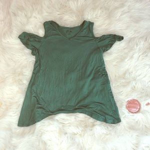 Off The Shoulder Green Shirt